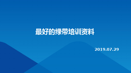 最好的绿带培训资料