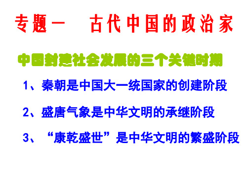 专题一 古代中国的政治家