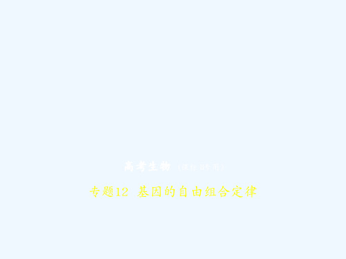 高考生物(课标Ⅱ专用)复习专题测试课件-专题12 基因的自由组合定律 (共71张PPT)