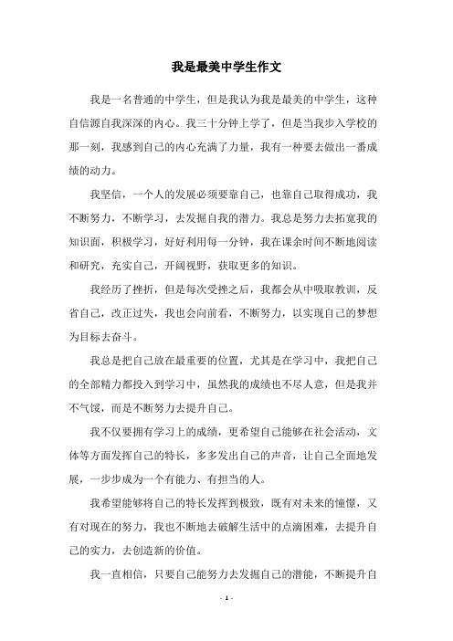 我是最美中学生作文
