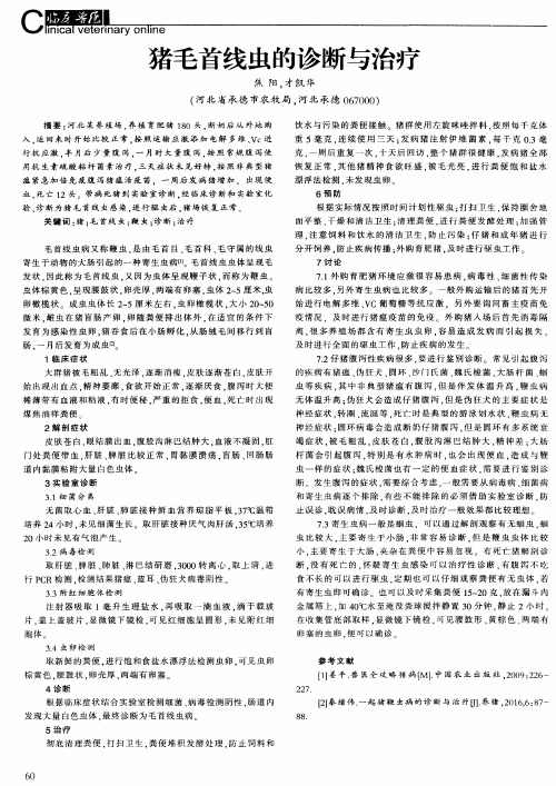 猪毛首线虫的诊断与治疗