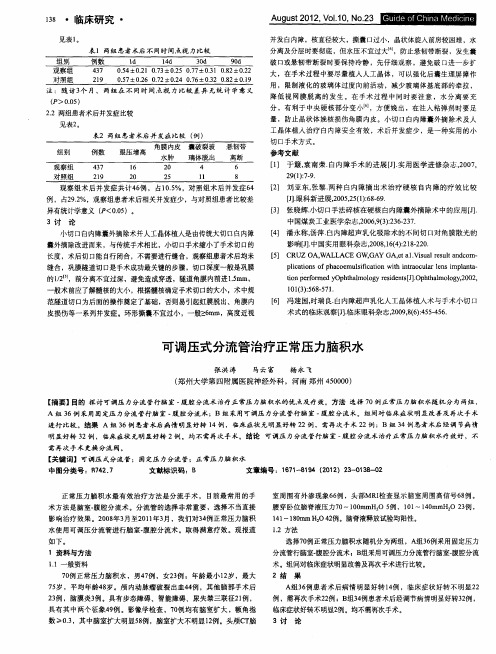 可调压式分流管治疗正常压力脑积水