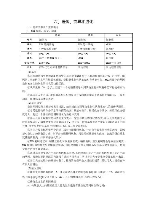 高考生物热点难点重点专题突破全套专题六