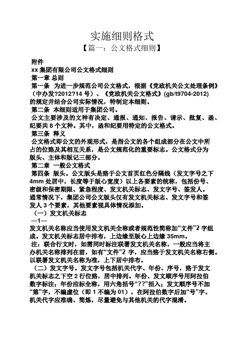 实施细则格式