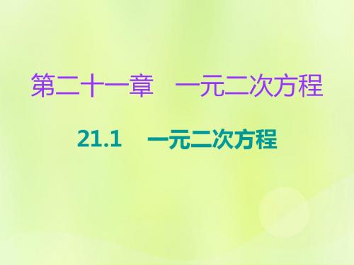 九年级数学上册第二十一章一元二次方程21.1一元二次方程课件