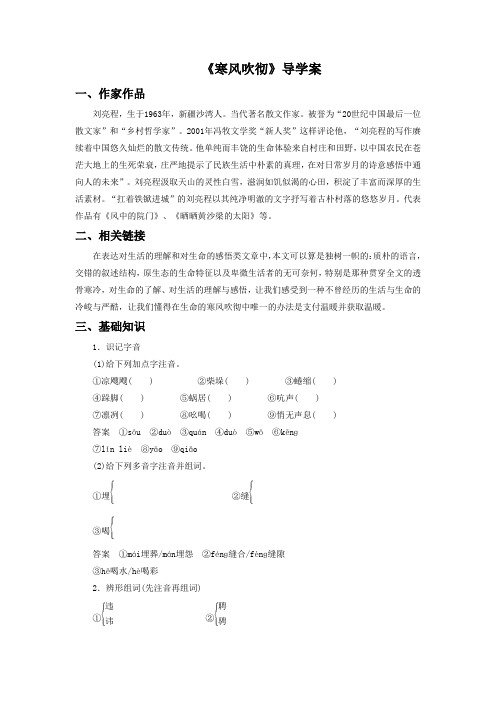 《寒风吹彻》导学案