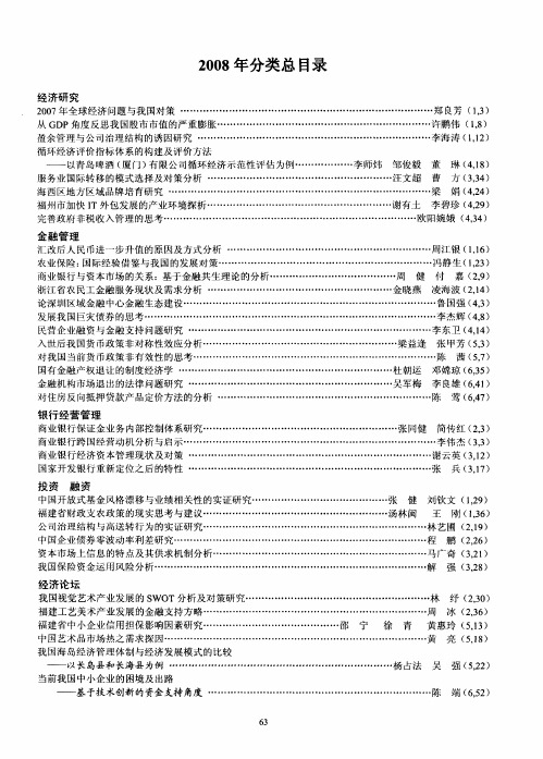 2008年分类总目录