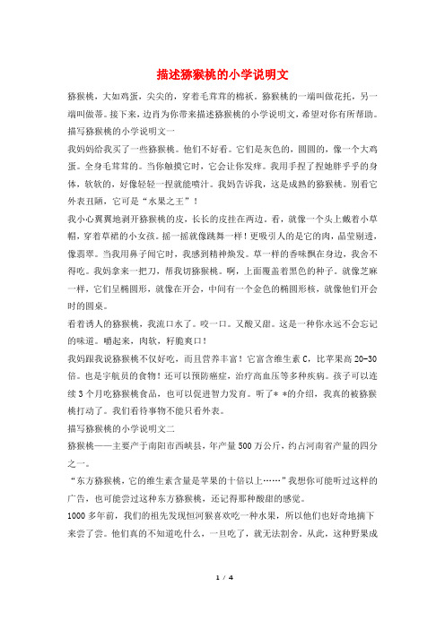 描述猕猴桃的小学说明文