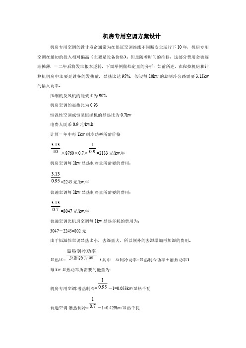 机房专用空调方案设计