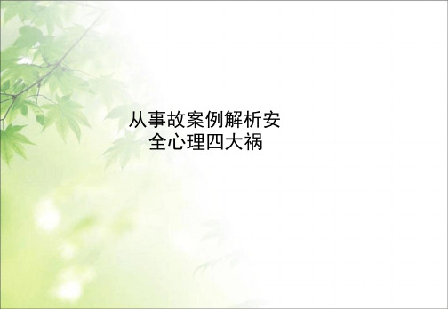 从事故案例解析安全心理四大祸