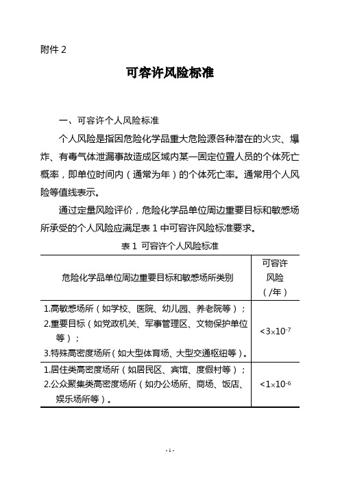 可容许风险标准