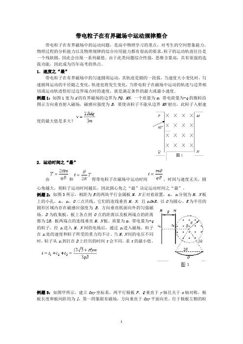 带电粒子在有界磁场中运动规律整合