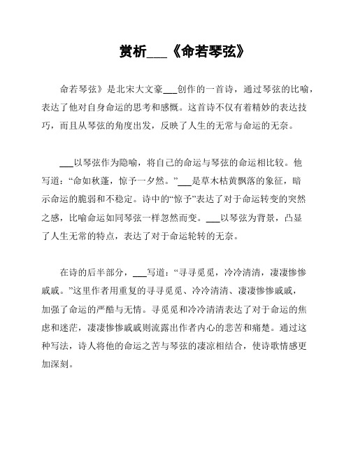 赏析___《命若琴弦》