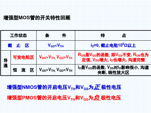 增强型MOS管的开关特性回顾