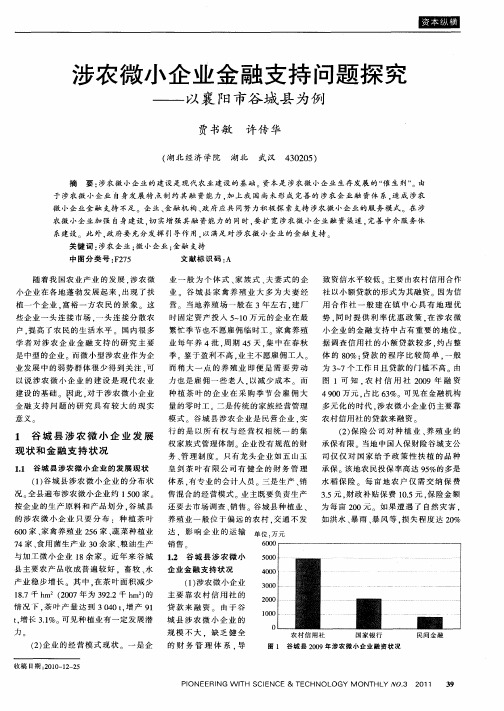 涉农微小企业金融支持问题探究——以襄阳市谷城县为例