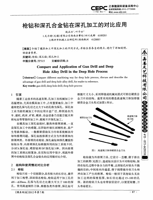枪钻和深孔合金钻在深孔加工的对比应用