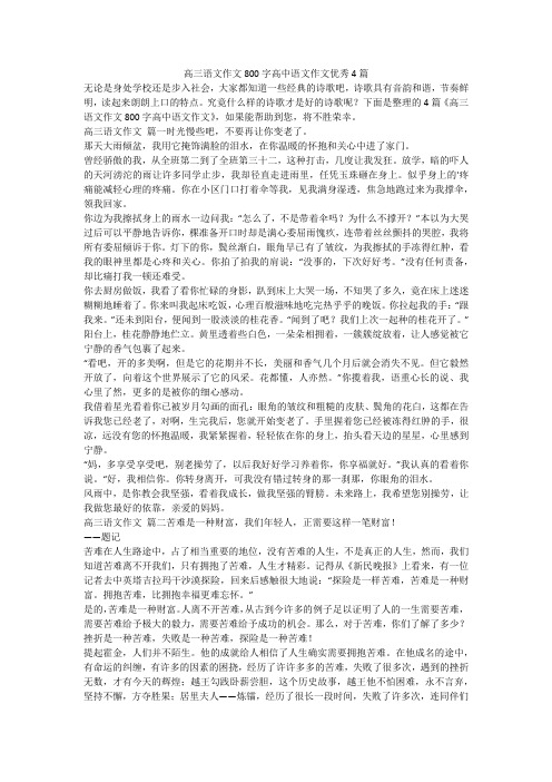 2023最新-高三语文作文800字高中语文作文优秀4篇