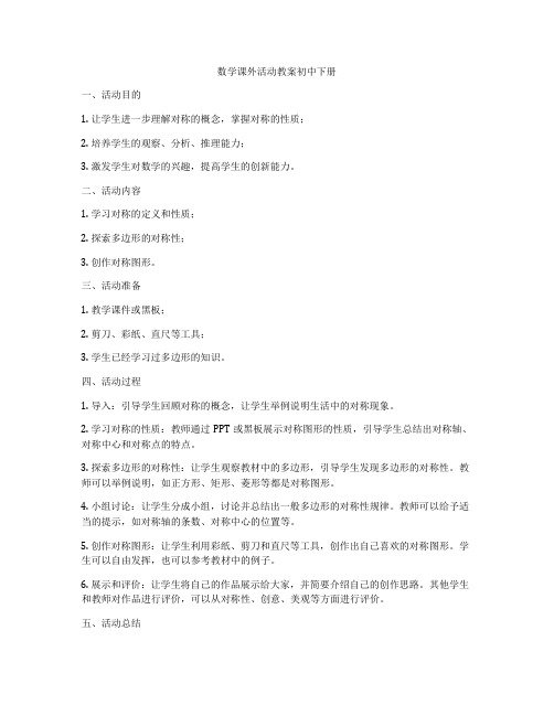 数学课外活动教案初中下册