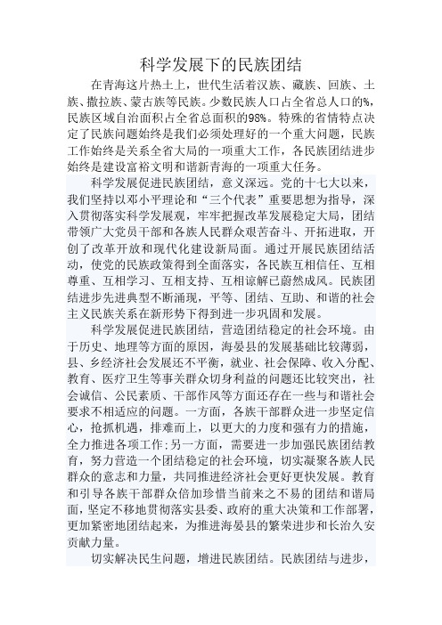 民族团结心得体会