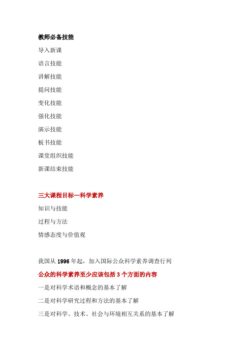2021化学教学论重点总结
