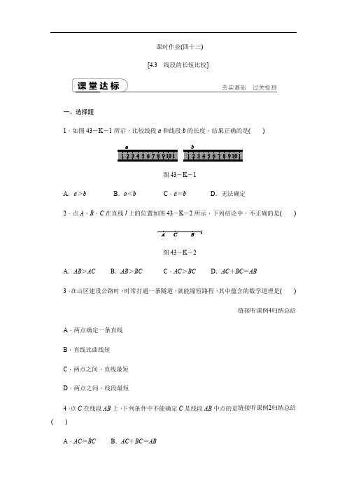 课时作业 4.3 线段的长短比 (四十三)