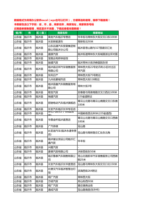 2020新版山东省临沂市临沭县汽贸工商企业公司商家名录名单黄页联系电话号码地址大全119家