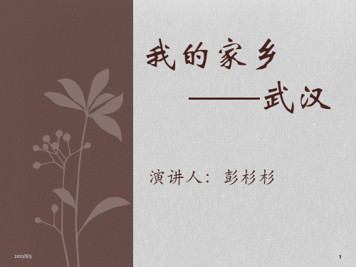 我的家乡-武汉-演讲PPT