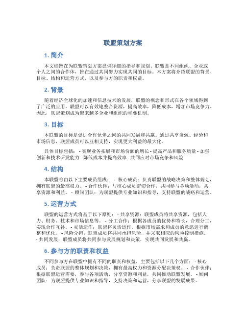 联盟策划方案