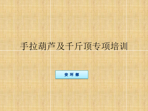 手拉葫芦及千斤顶