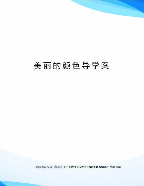 美丽的颜色导学案完整版