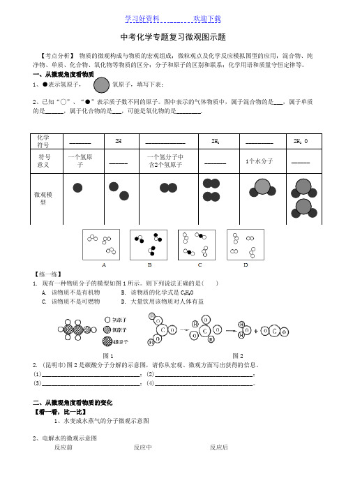 中考化学专题复习微观图示题