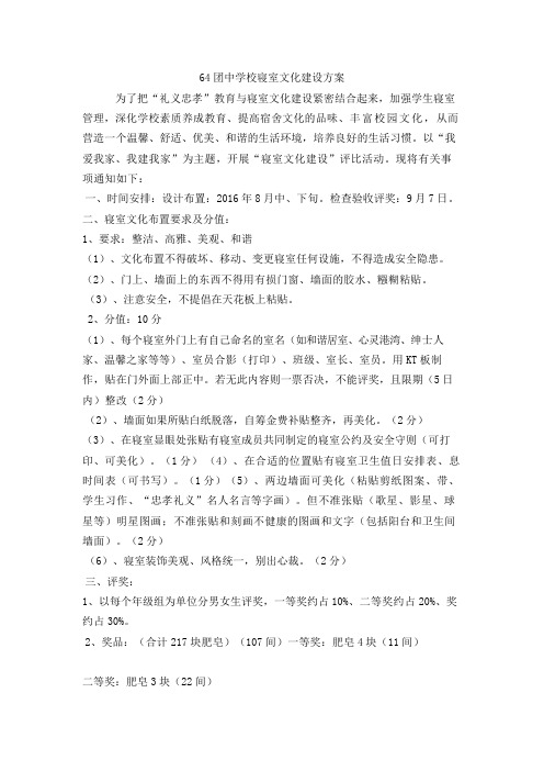 寝室文化方案