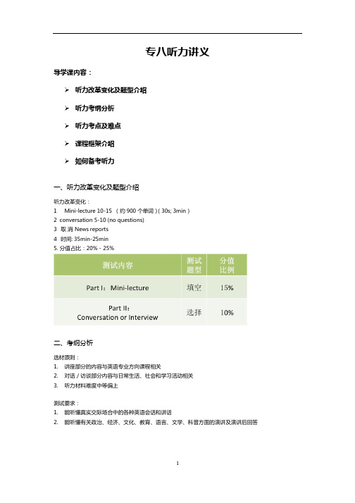 专八听力讲义