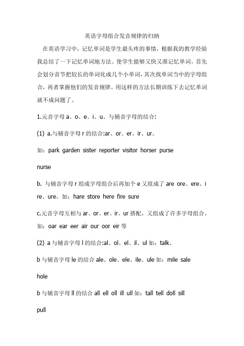 英语字母组合发音规律的归纳