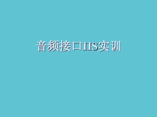 【完整】音频接口IIS实训资料PPT