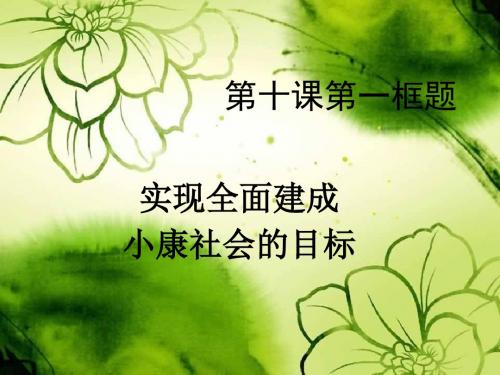 人教版高中政治必修一10.1实现全面建成小康社会的目标 (共28张PPT)