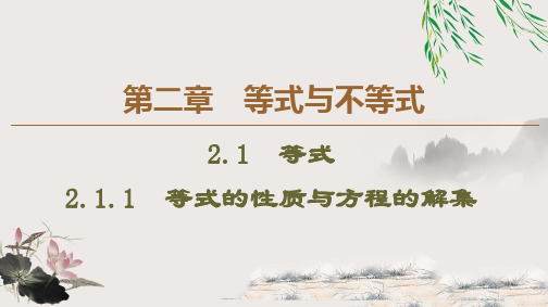 2019-2020学年高中数学新教材必修一第2章 2.1.1 等式的性质与方程的解集