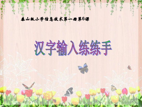 小学信息技术_《汉字输入练练手》教学课件设计