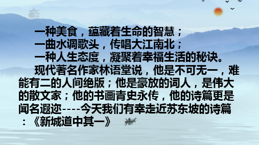 人教版语文高二选修《中国古代诗歌散文欣赏》课件：第二单元 新城道中(共17张PPT)