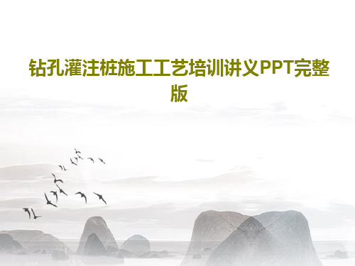 钻孔灌注桩施工工艺培训讲义PPT完整版共44页文档