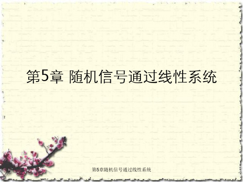 第5章随机信号通过线性系统