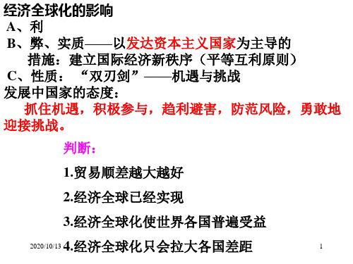 经济全球化的影响PPT课件