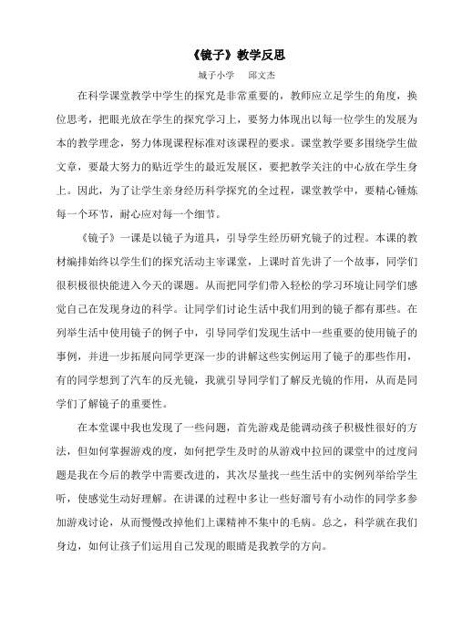 《镜子》教学反思