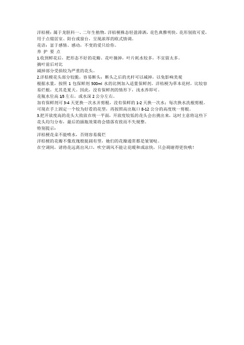 洋桔梗养护