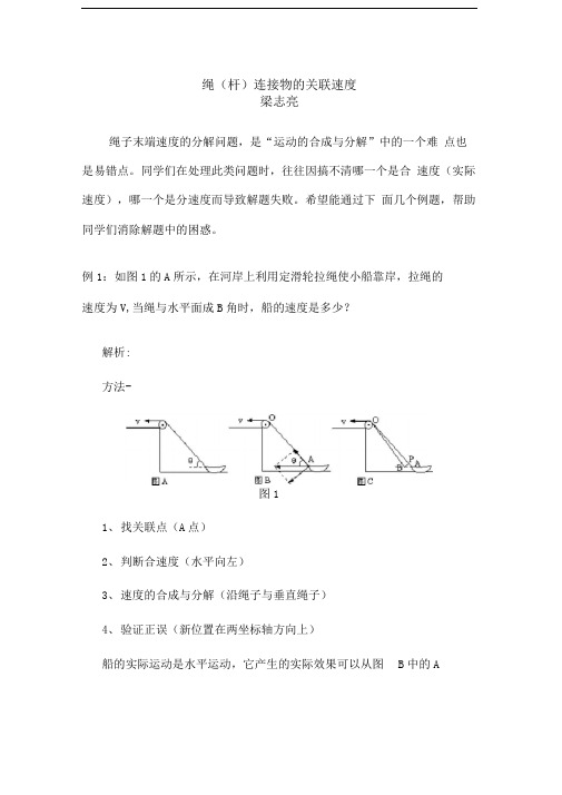 绳(杆)连接物的关联速度