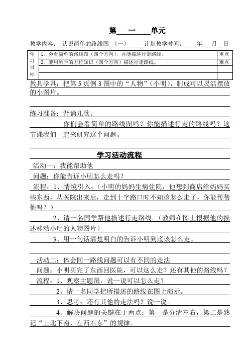 认识简单的路线图 (一)