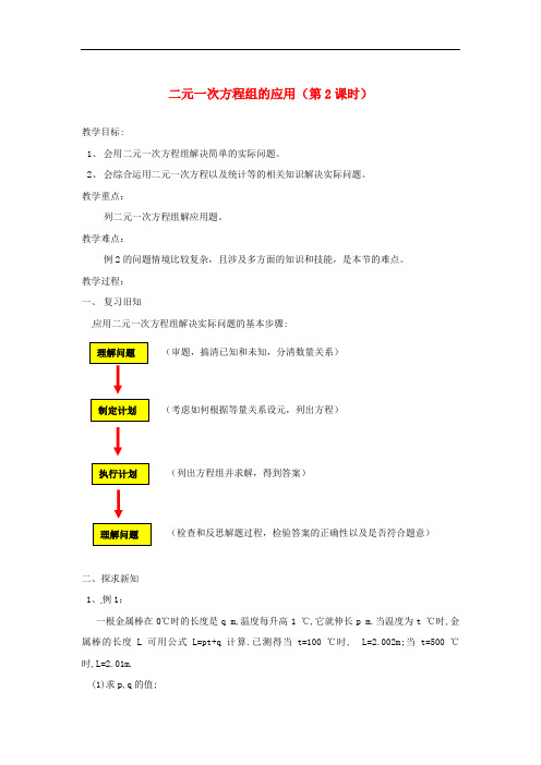 浙教数学七下《 二元一次方程组的应用》同课异构教案 (1)