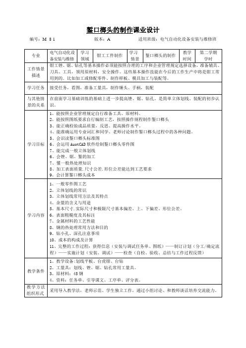 錾口榔头的制作教学流程