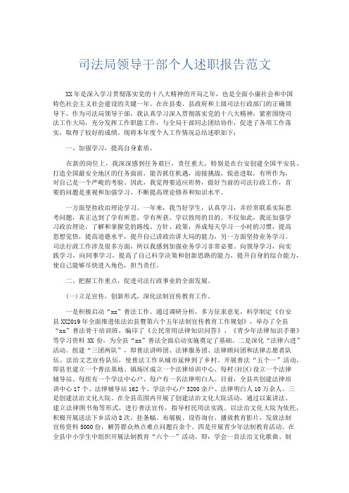 总结报告-司法局领导干部个人述职报告范文 精品