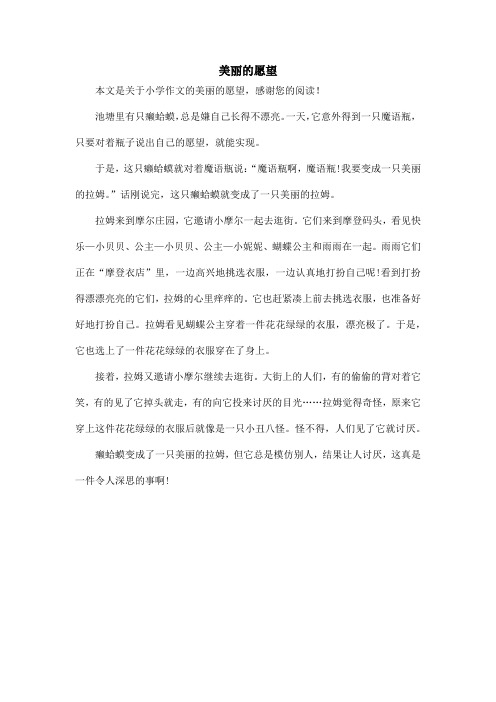 美丽的愿望_小学作文
